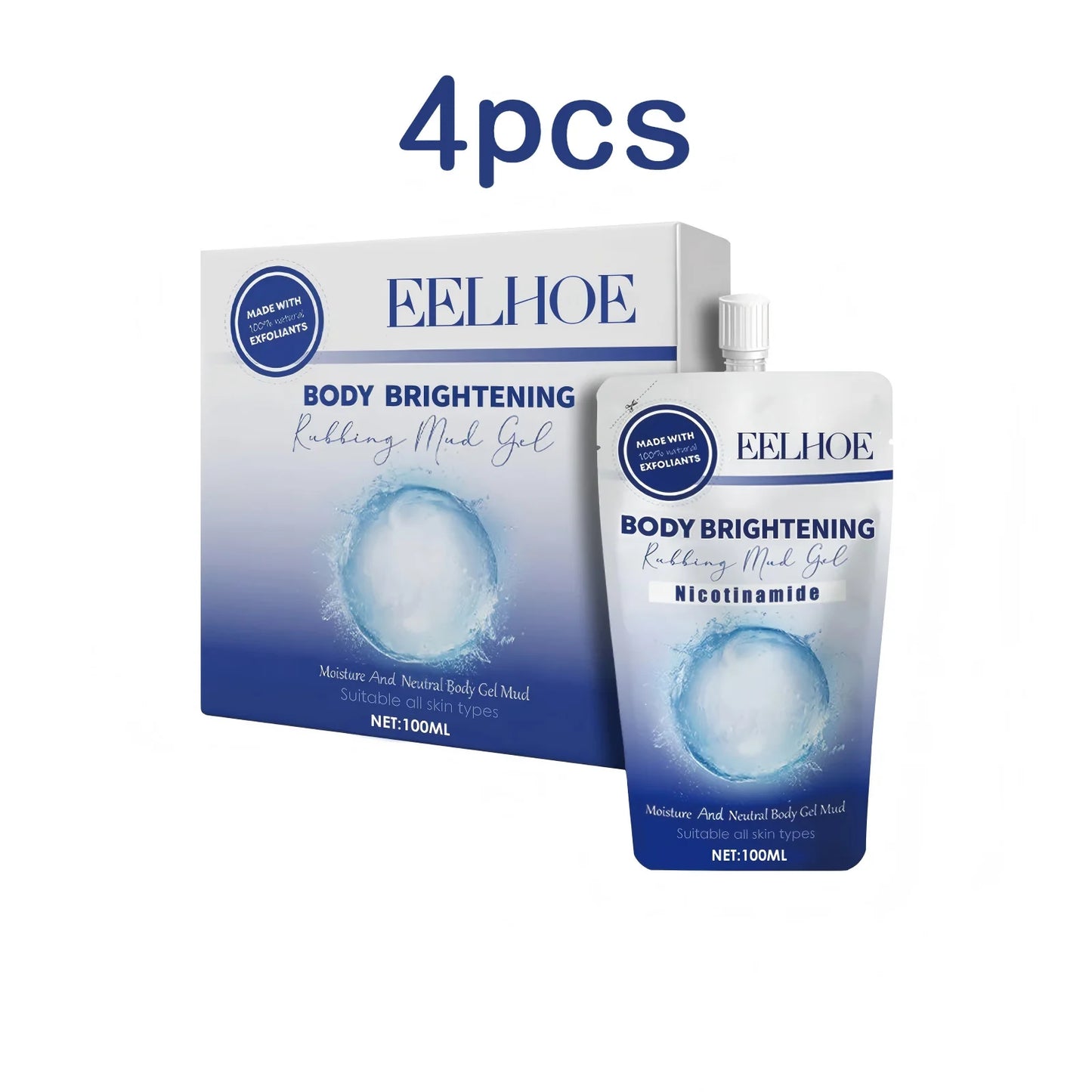 Eelhoe 100g Niacinamide Body Scrub Exfoliating Skin Remove Dead Skin Brightening Improve Rough Skin Cleansing Body Wash Scrub
