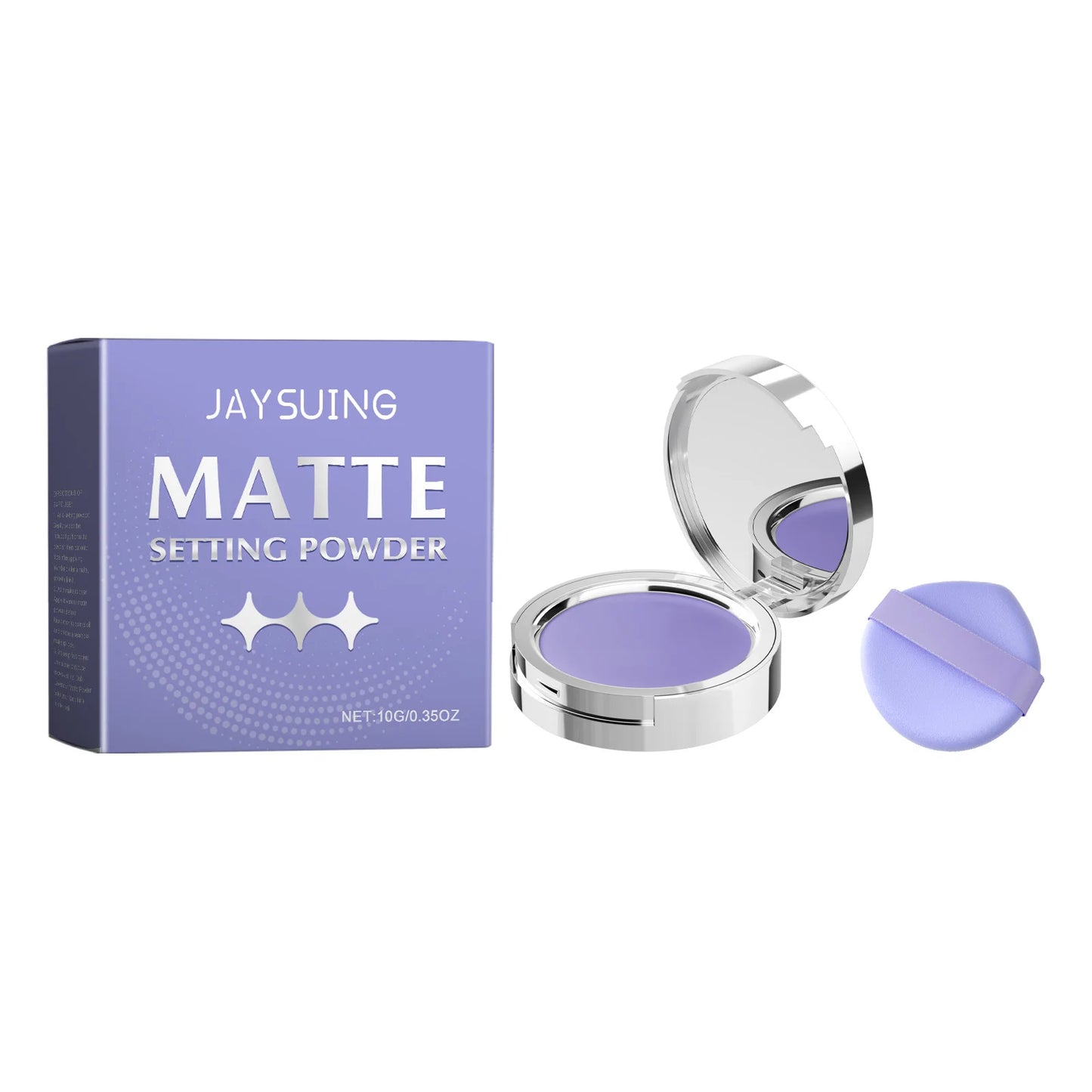 Jaysuing 10g Lavender Matte Set Makeup Powder Natural Waterproof Concealer Oil Control Lasting Makeup Loose Setting Powder