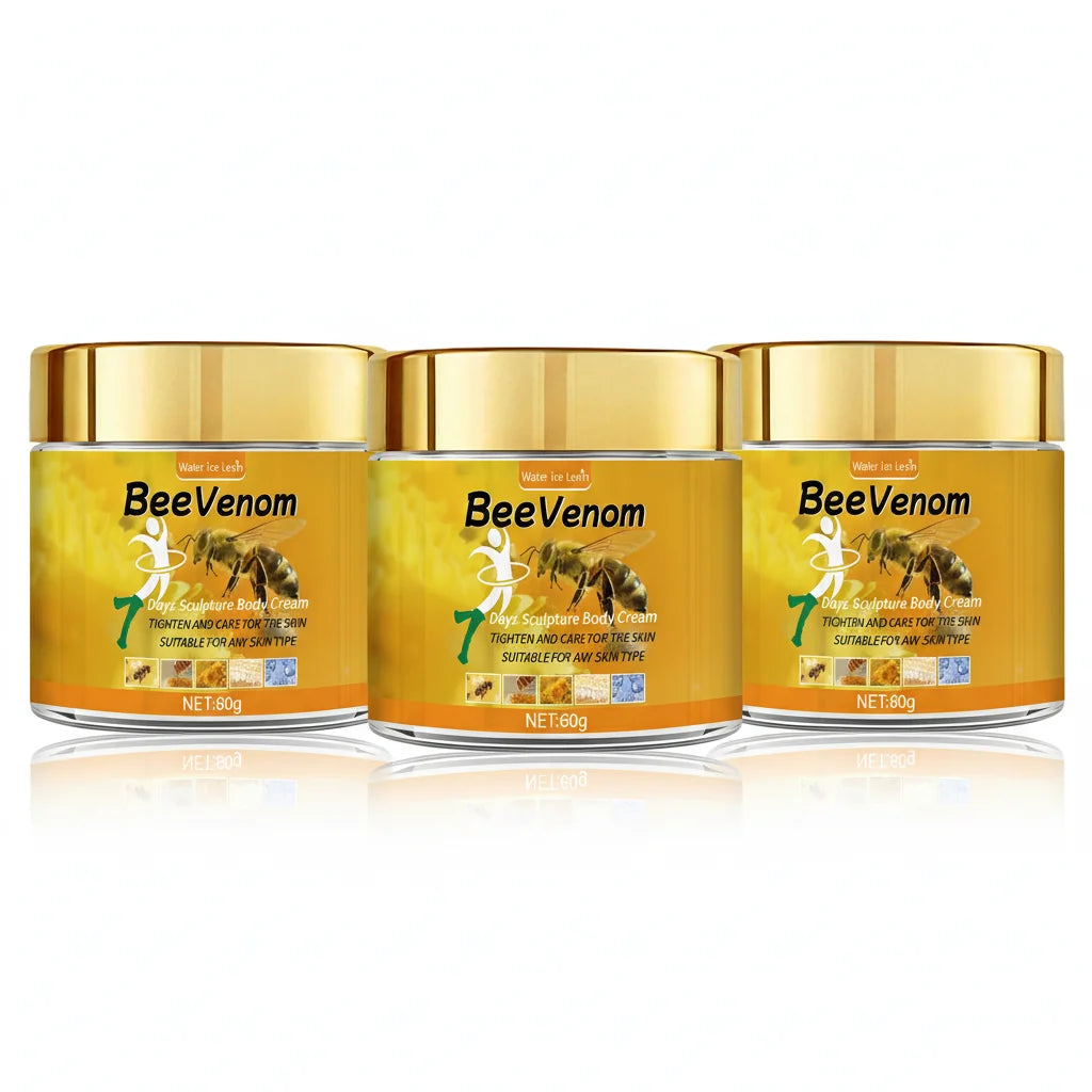 Bee Venom Body Cream with Hyaluronic Acid & Coconut Oil | All Skin Types Moisturizer for Soft, Glowing Winter Skin