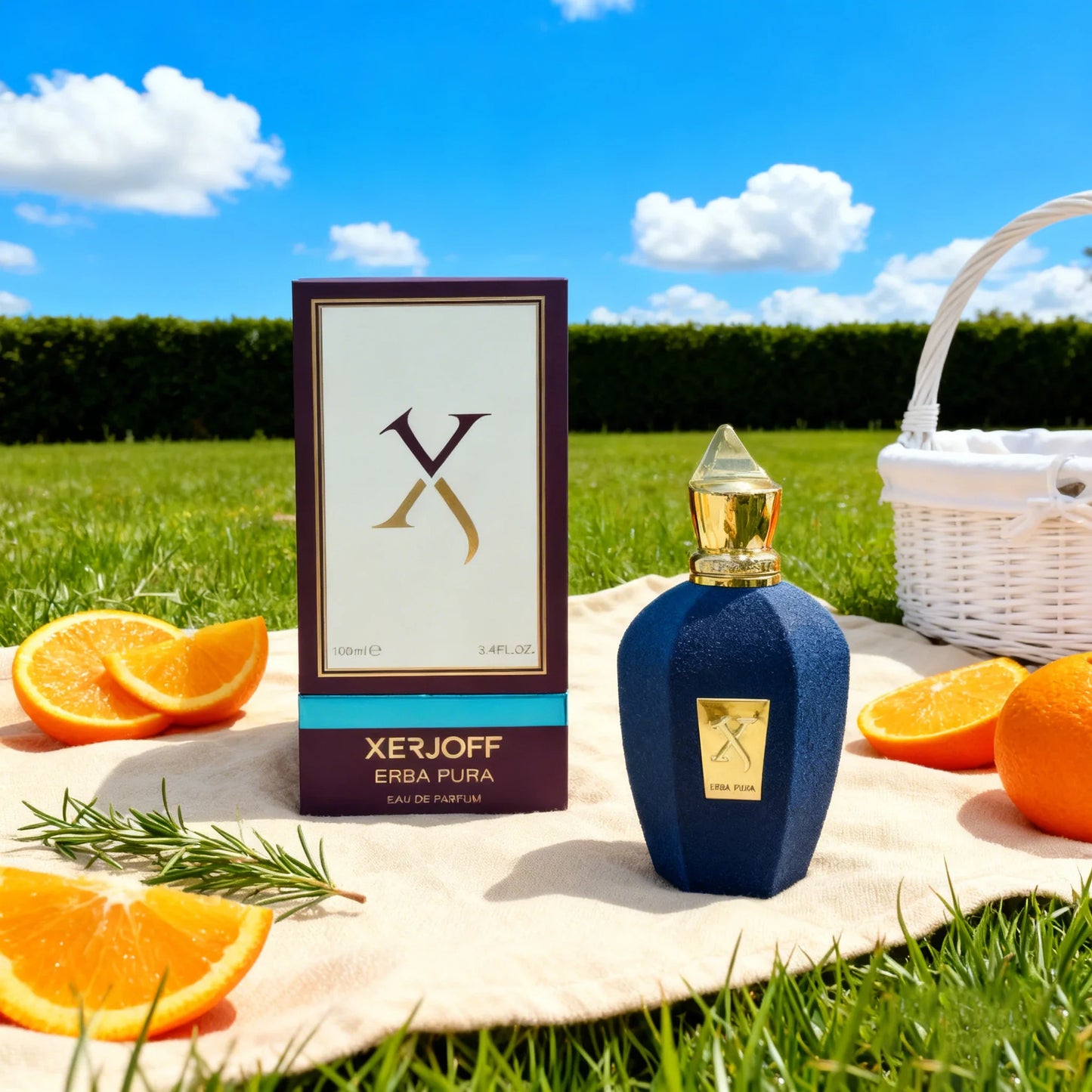 XERJOFF ERBA PURA | Luxury blue green bottle perfume spray, delicate flower fragrance, lasting fragrance, men's and women's frag