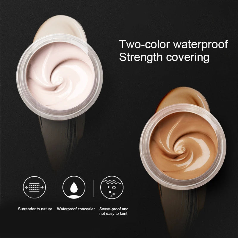 Two-color tattoo concealer waterproof and sweat-proof to cover birthmarks and scars long-lasting concealer foundation cream