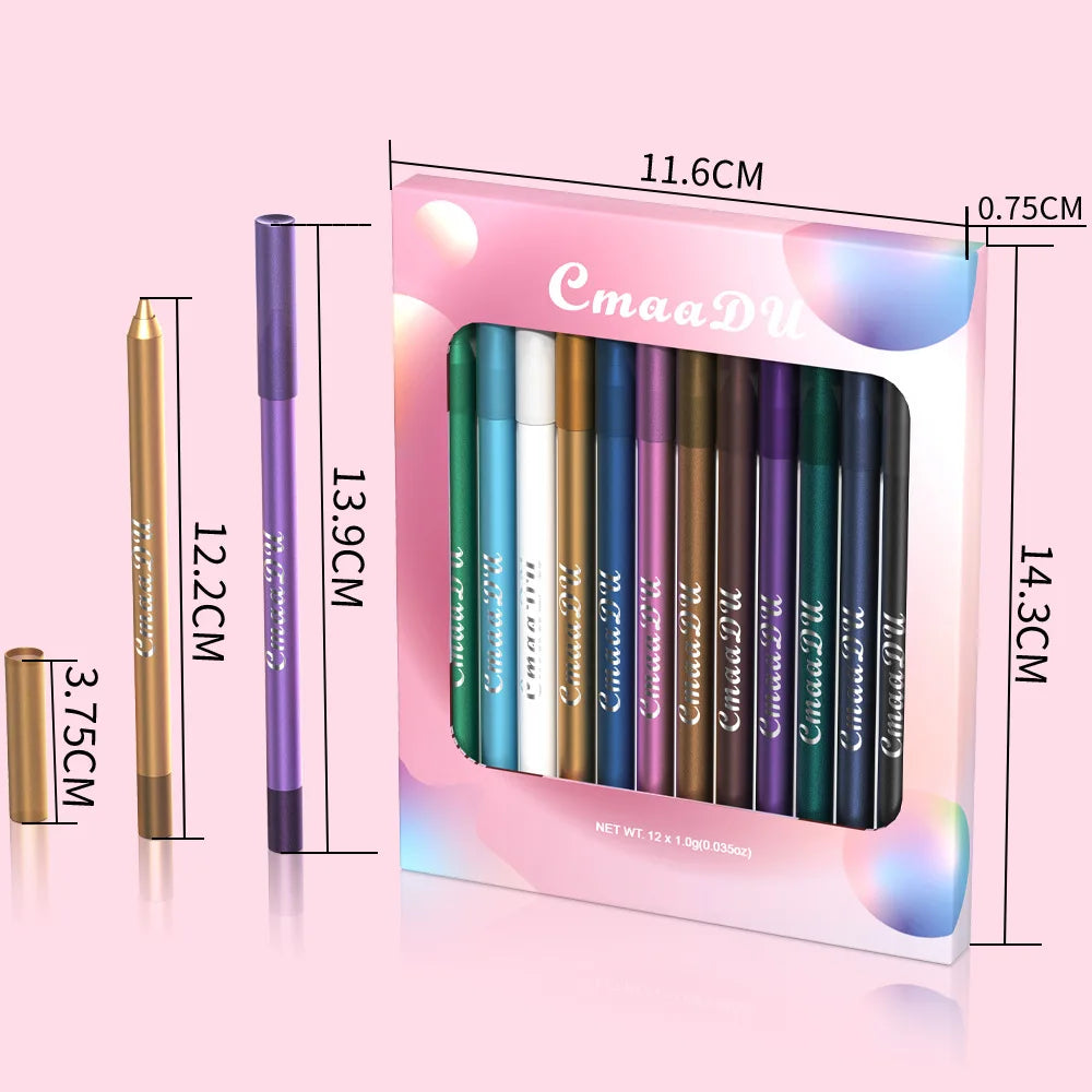 Waterproof Eyeliner Pencil Set A Combination of Multiple Colors Creates The Perfect eye Makeup Shimmering Multi-Color Eyeshadow