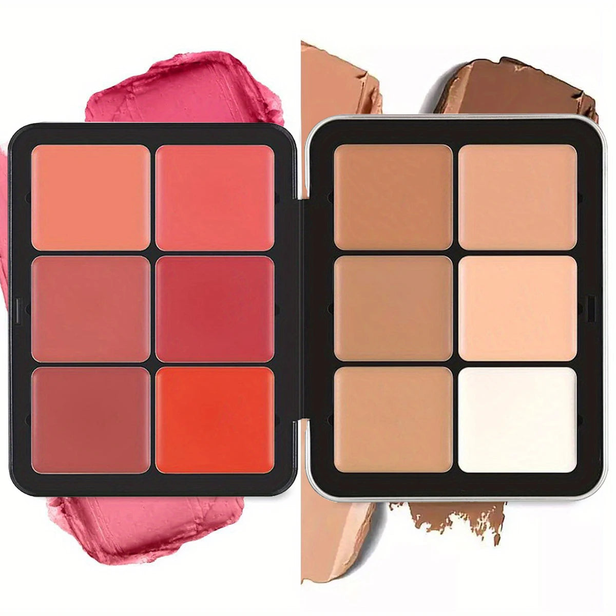 12-Color Metal Tin Concealer and Blush Cream Matte Highlighter Contour All-in-One Women's Makeup Palette Christmas Gift