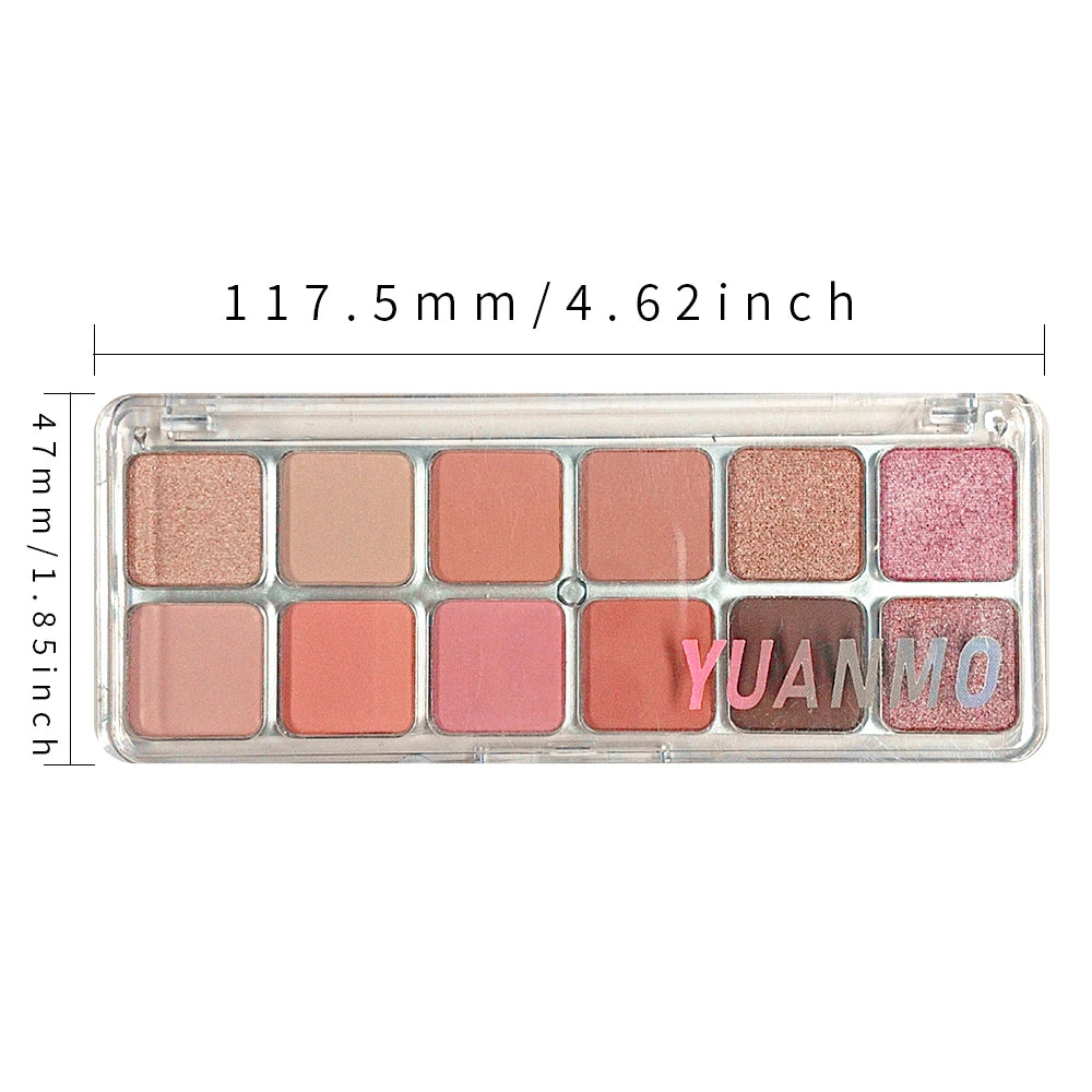 12 Color Eye Shadow Pallete Matte Pearl Eyeshadow Girl Beginner Makeup Nude Pink Eyeshadow Low Saturation All Matte Eye Pigment