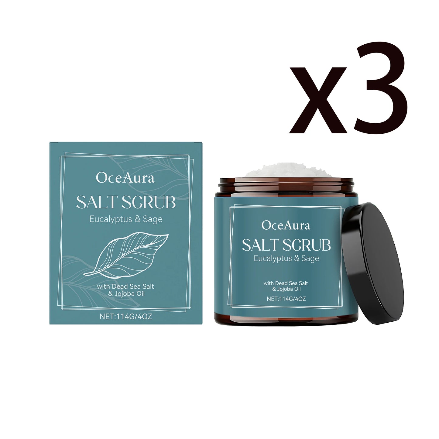 Sea Salt Body Scrub Brighten Skin Tone Deep Cleaning Dirt Unclog Pores Improve Skin Texture Antioxidant Gentle Exfoliating Scrub