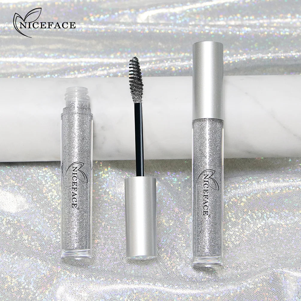 Diamond Glitter Mascara Quick-drying Film Broken Diamond Shiny Mascara Curling Eyelashes Thick Lengthening Mascara For Eyelashes
