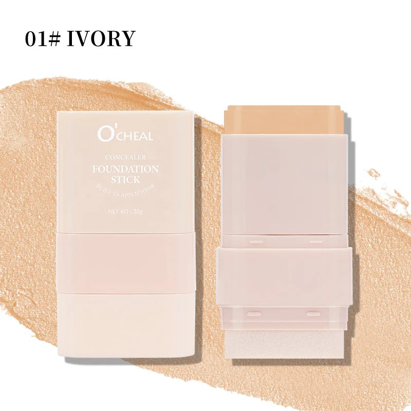 O'cheal Concealer Foundation Stick Facial Matte Bronzer Contouring Coverage Moisturizing Makeup Face Cream Portable With Sponge