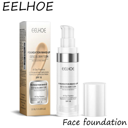 EELHOE Color Changing Makeup Foundation Lasting Moisturizing Non-greasy Matte Concealer Sweatproof Natural Brightening Makeup