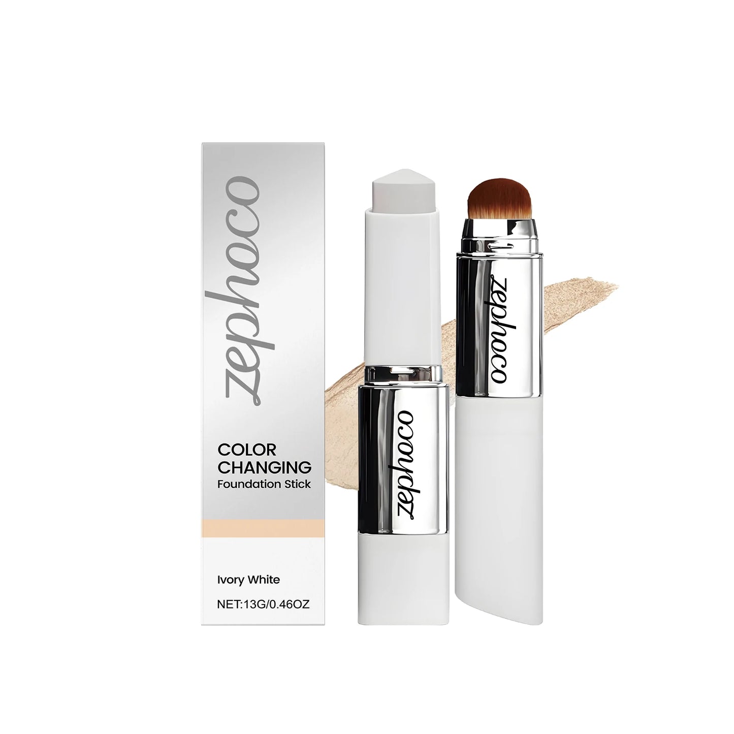 2-in-1 Color Changing Makeup Foundation Stick Moisturizing Brightening Matte High Concealer Lightweight Long Lasting Base Makeup