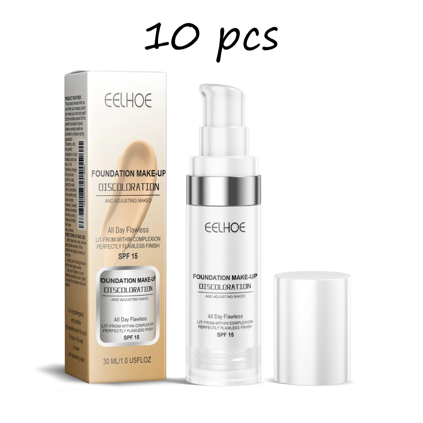 EELHOE Color Changing Makeup Foundation Lasting Moisturizing Non-greasy Matte Concealer Sweatproof Natural Brightening Makeup