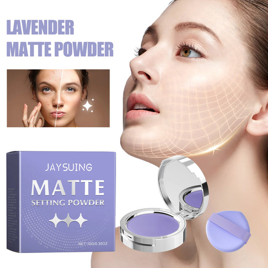 Jaysuing 10g Lavender Matte Set Makeup Powder Natural Waterproof Concealer Oil Control Lasting Makeup Loose Setting Powder