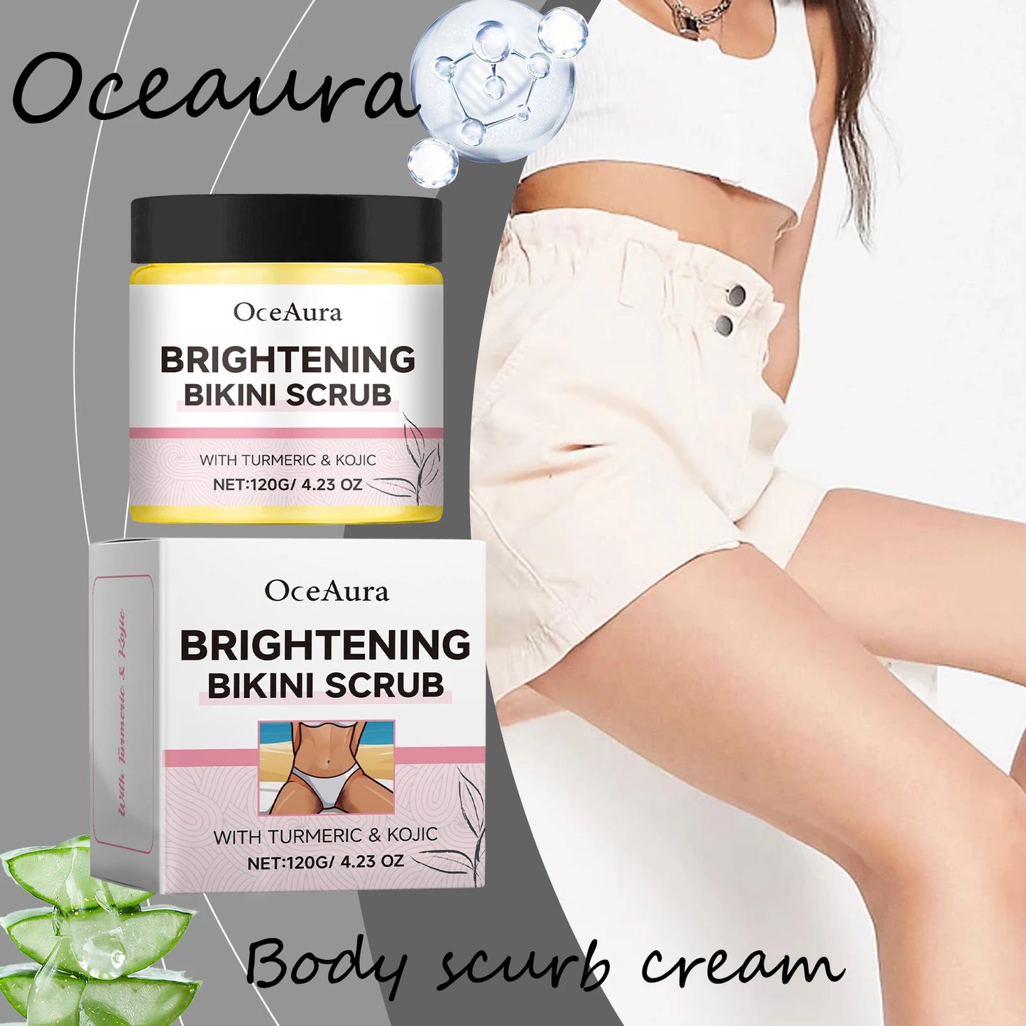 Oceaura Body Scrub Cream Brightening Bikini Leg Arm Skin Gentle Remove Dead Skin Softening Smooth Whitening Body Scrub Cream