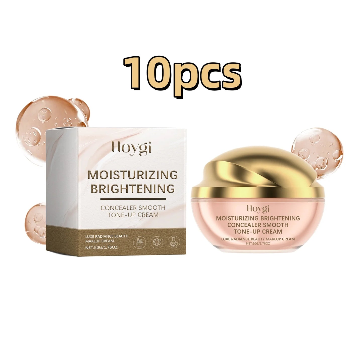 Hoygi 50g Concealer Foundation Cream Radiant Glow Skin Smoothing Beauty Brighten Skin Tone Lasting Base Makeup Tone-Up Cream