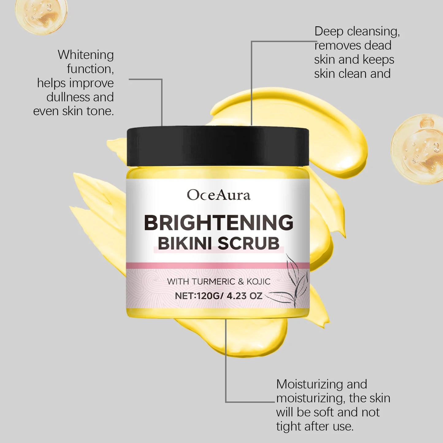 Oceaura Body Scrub Cream Brightening Bikini Leg Arm Skin Gentle Remove Dead Skin Softening Smooth Whitening Body Scrub Cream
