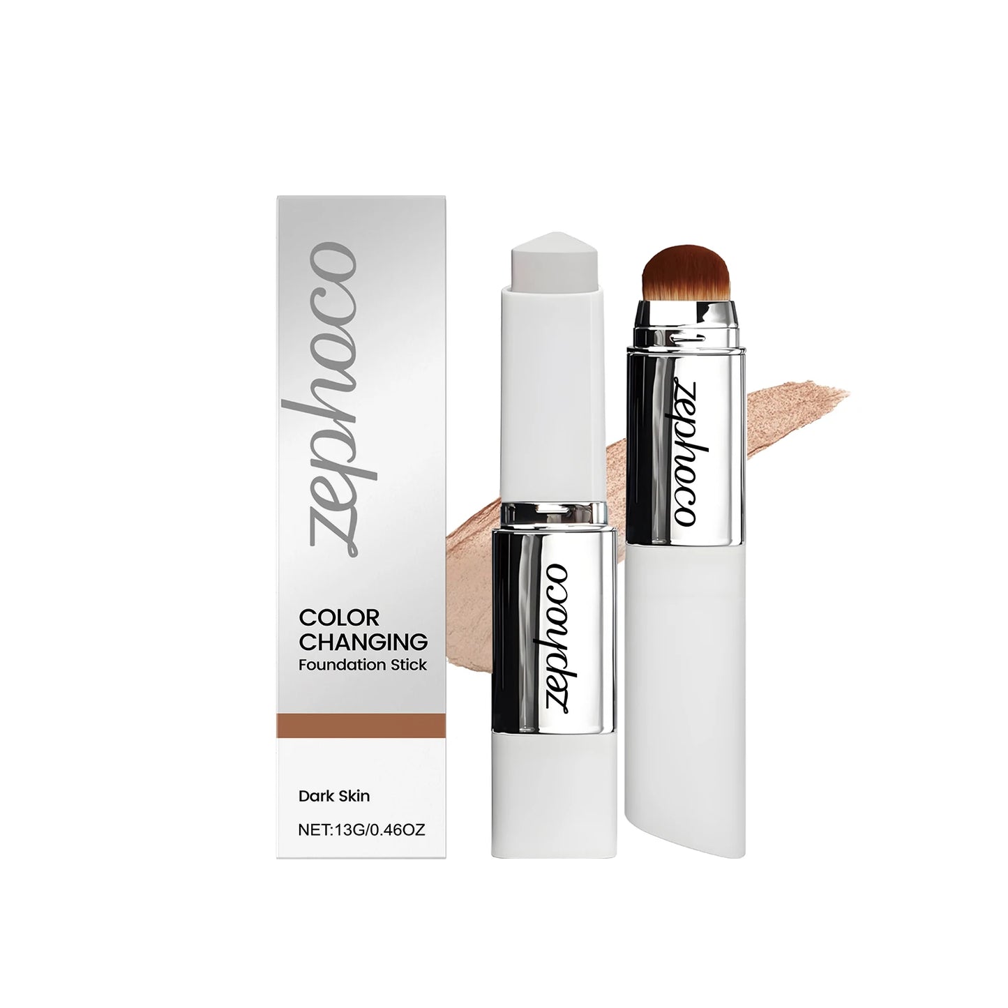 2-in-1 Color Changing Makeup Foundation Stick Moisturizing Brightening Matte High Concealer Lightweight Long Lasting Base Makeup