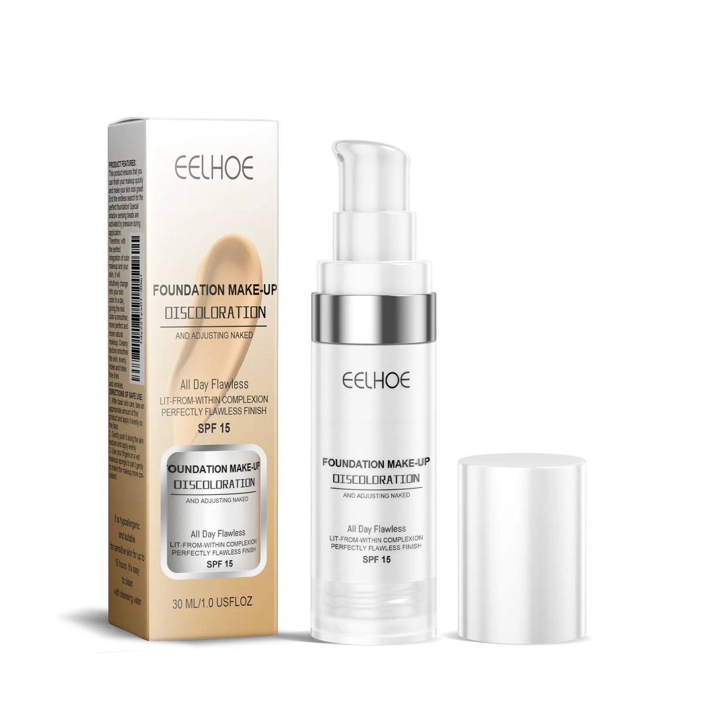 EELHOE Face Makeup Foundation Perfect Coverage Pore Shrink Moisturizing Oil Control Lasting Brightening Mild Makeup Foundaion