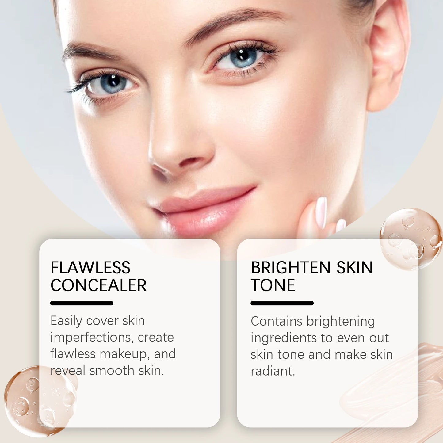 Hoygi 50g Concealer Foundation Cream Radiant Glow Skin Smoothing Beauty Brighten Skin Tone Lasting Base Makeup Tone-Up Cream
