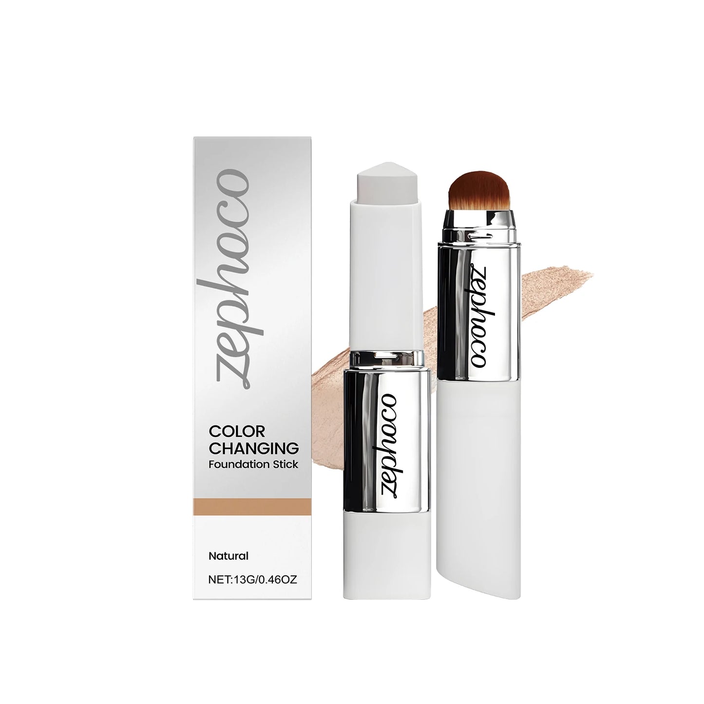 2-in-1 Color Changing Makeup Foundation Stick Moisturizing Brightening Matte High Concealer Lightweight Long Lasting Base Makeup