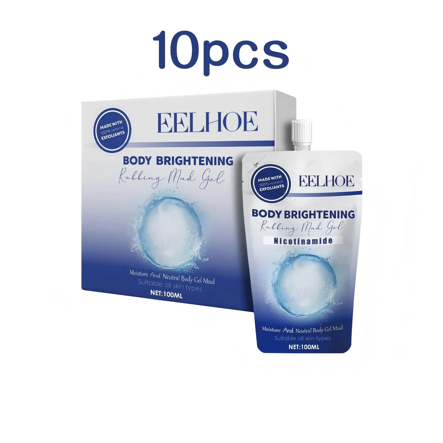 Eelhoe 100g Niacinamide Body Scrub Exfoliating Skin Remove Dead Skin Brightening Improve Rough Skin Cleansing Body Wash Scrub