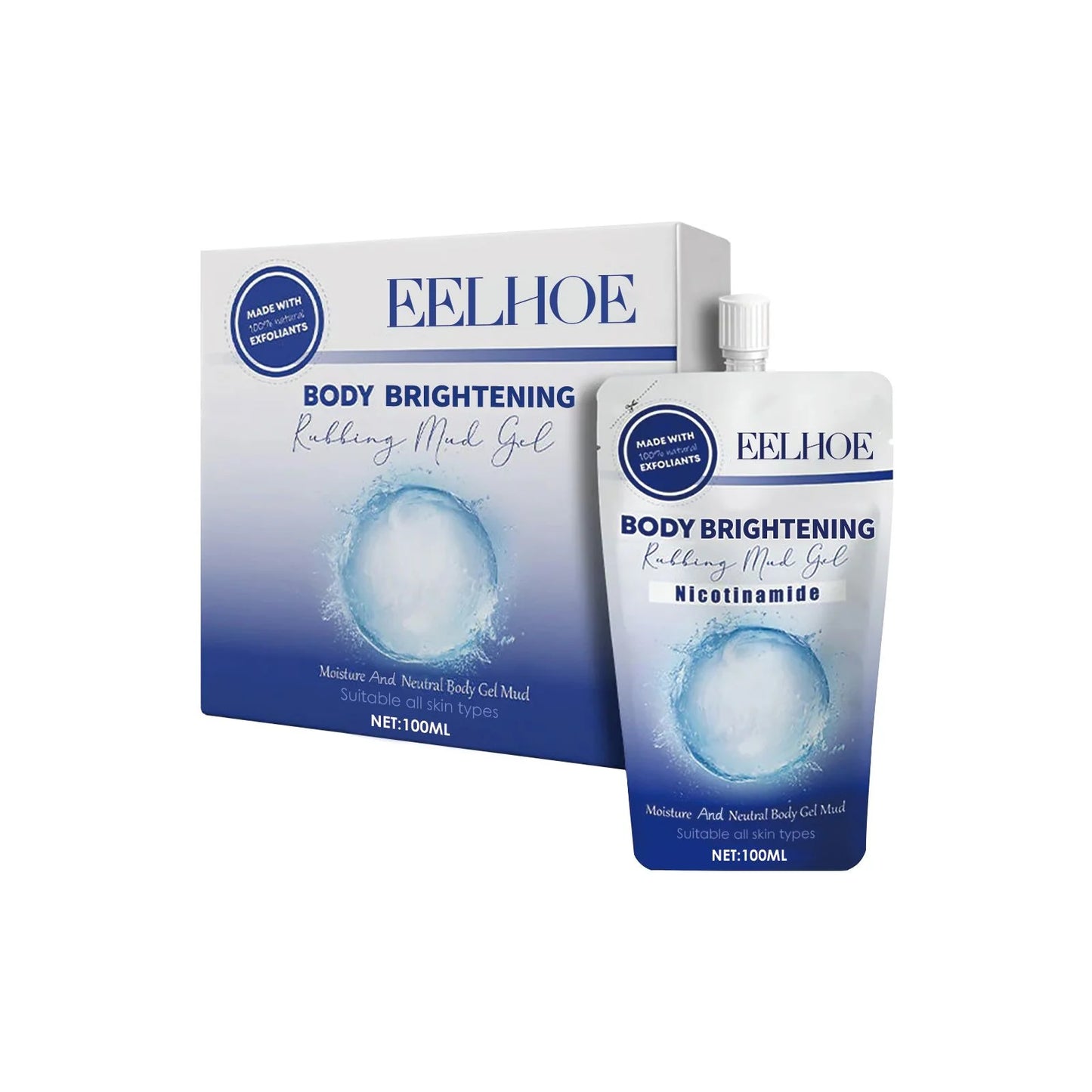 Eelhoe 100g Niacinamide Body Scrub Exfoliating Skin Remove Dead Skin Brightening Improve Rough Skin Cleansing Body Wash Scrub