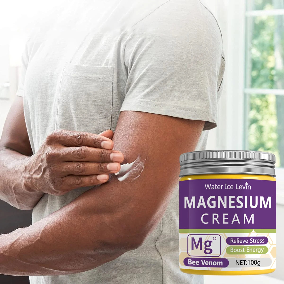 Magnesium Recovery Cream with Bee Venom | Pre-Workout Energy Boost & Stress Relief | Winter Skin Revitalizer
