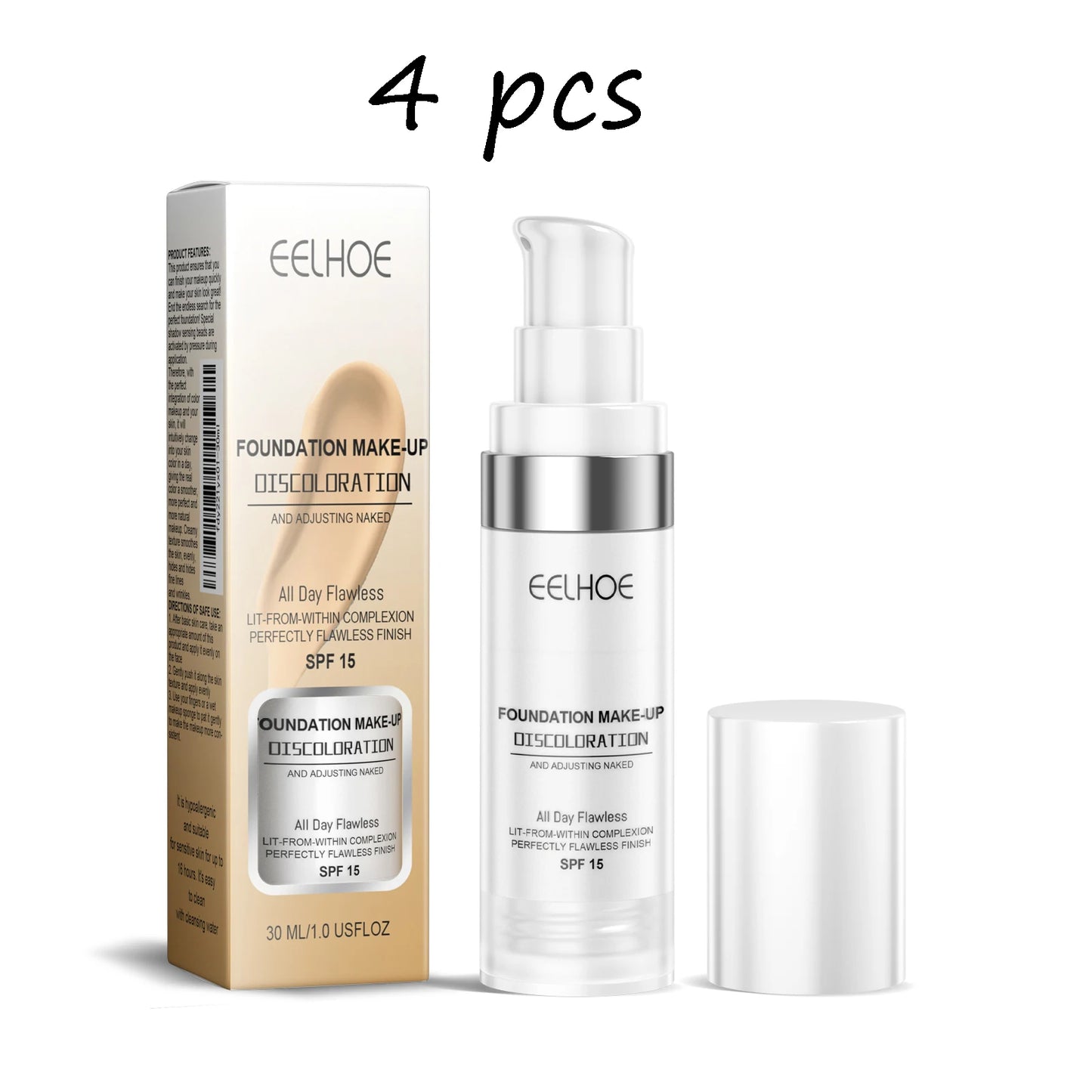 EELHOE Color Changing Makeup Foundation Lasting Moisturizing Non-greasy Matte Concealer Sweatproof Natural Brightening Makeup