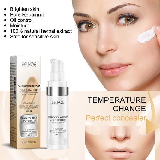 EELHOE Face Makeup Foundation Perfect Coverage Pore Shrink Moisturizing Oil Control Lasting Brightening Mild Makeup Foundaion