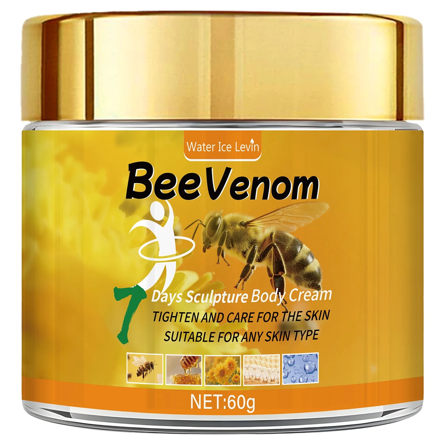 Bee Venom Body Cream with Hyaluronic Acid & Coconut Oil | All Skin Types Moisturizer for Soft, Glowing Winter Skin