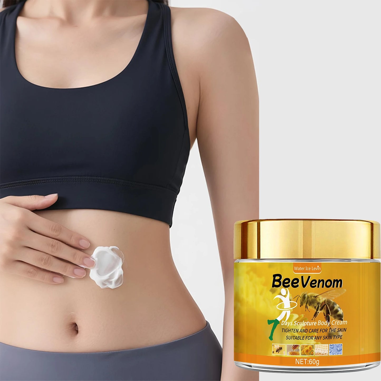 Bee Venom Body Cream with Hyaluronic Acid & Coconut Oil | All Skin Types Moisturizer for Soft, Glowing Winter Skin