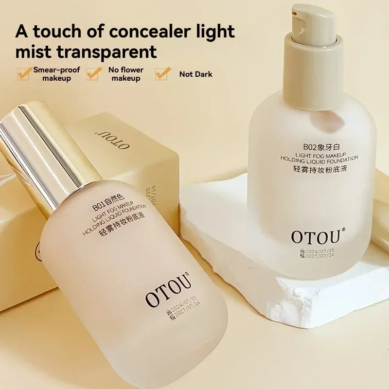 OTOU 30ml Liquid Foundation Concealer Long-Lasting BB Cream Waterproof Suitable for Dry to Oily Skin Brightening Skin Care