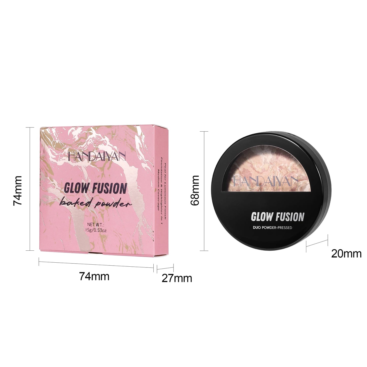 Buy One Get One Free Marble Baking Setting Powder Shiny Waterproof Sweatproof 24-HourNon-CakeyOil-Control Loose Powder Ideal Gif