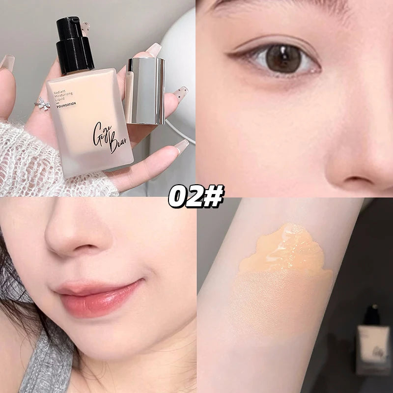 Gege Bear Light Foundation Liquid Concealer Long-lasting Moisturizing Natural Waterproof and Sweat-proof Foundation Cream