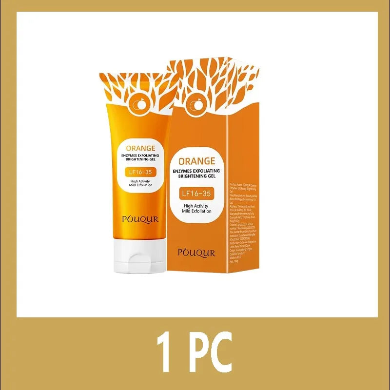 100g Orange Facial Exfoliate Gel For Deep Moisturizing Pore Cleansing Gentle Facial Scrub Body Cleansing Gel Dead Skin Remover