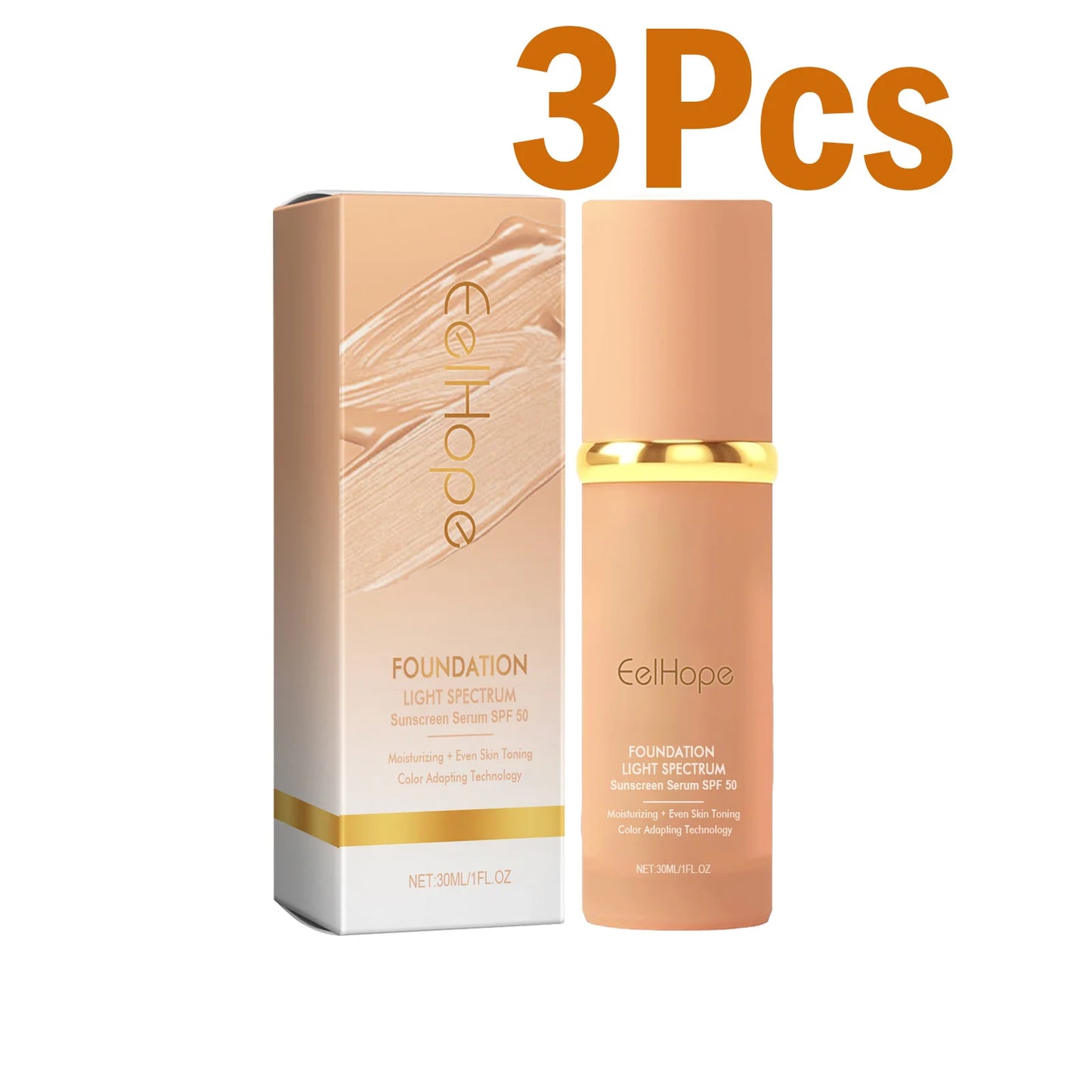 Color Changing Foundation Light Spectrum Sunscreen Serum SPF 50 Concealer Full Coverage Moisturizing Face Makeup Base Cosmetics