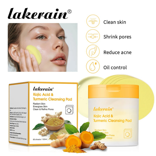 Kojic Acid And Turmeric Cleansing Pad Exfoliate Lighten Acne Scars Unclog Pores Turmeric Cleansing Pad Dark Spots With  Glycerol