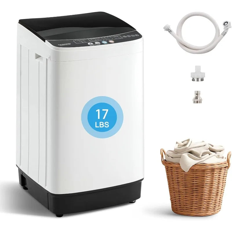 17LBS Full Automatic Portable Washer Spinner - 10 Programs with Child Lock & Energy-Saving, Compact Design Customized
