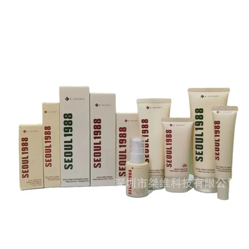 K-secret Seoul 1988 Essence/4% Firming Eye Cream/Sunscreen Snail Cream/Face Cleanser Shrinks Pores and Brightens Skin Tone