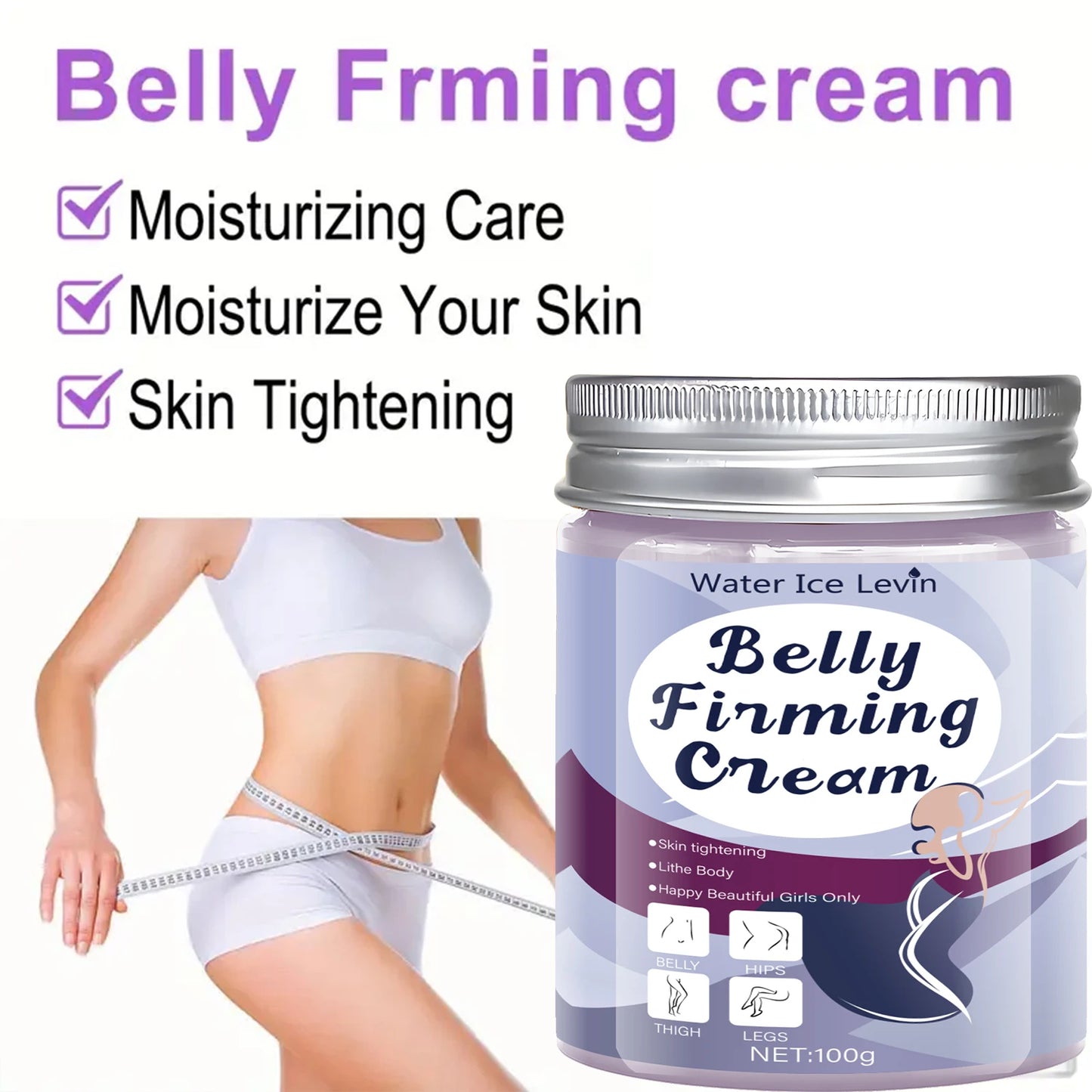 Firming Body Cream, Abdominal Firming Cream, Jojoba Oil and Caffeine, Lifting Light Beige, Suitable for Abdominal, Buttocks, Thighs and Chest