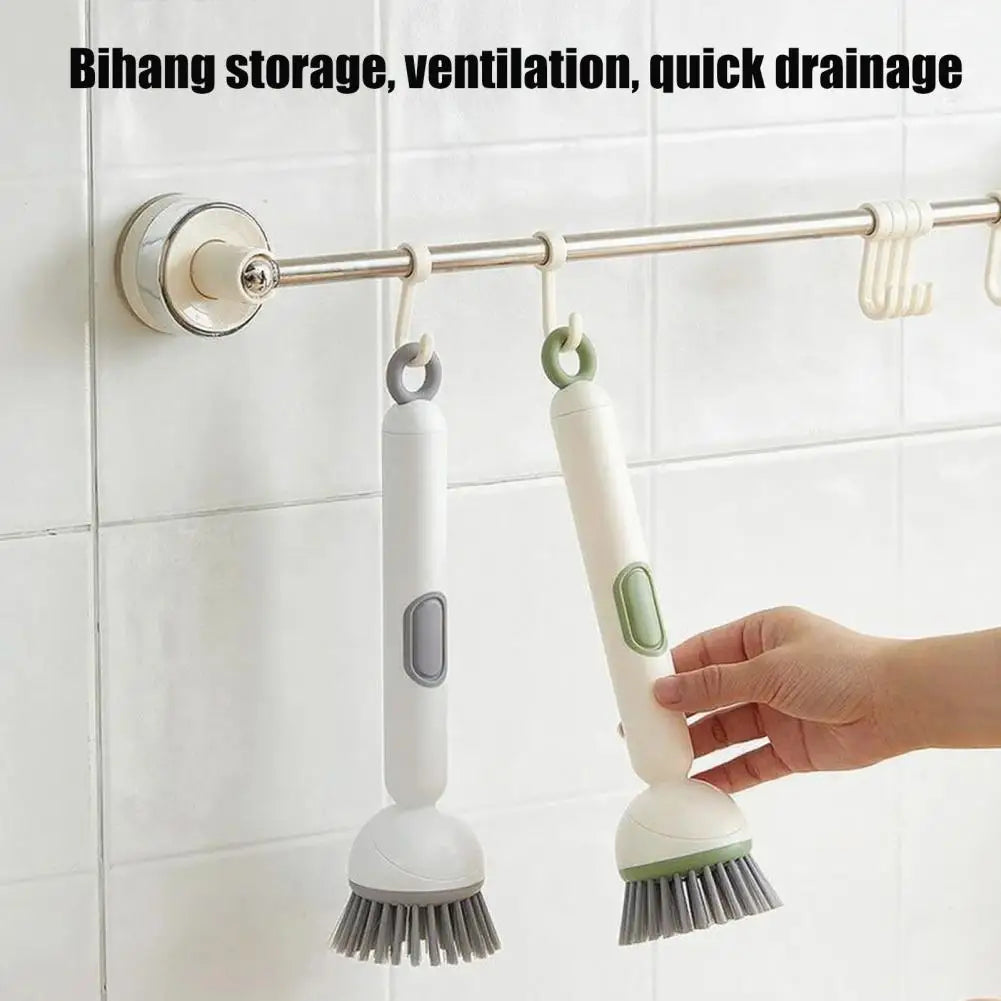 Rotating Soap-Dispensing Pot Brush