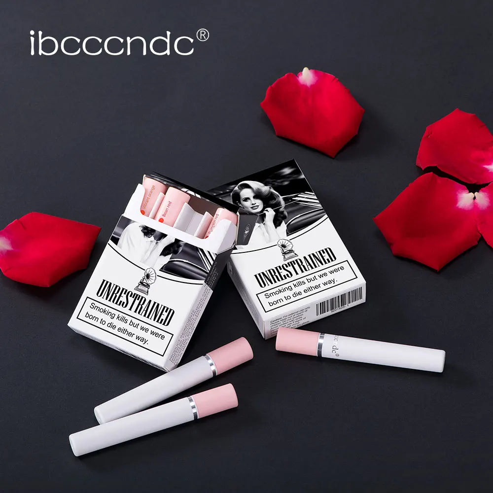 4 Colors Cigarette Lipstick Set Velvet Matte Waterproof Long-lasting Lip Non-Stick Cup Lip Gloss Makeup for Women's Cosmetics