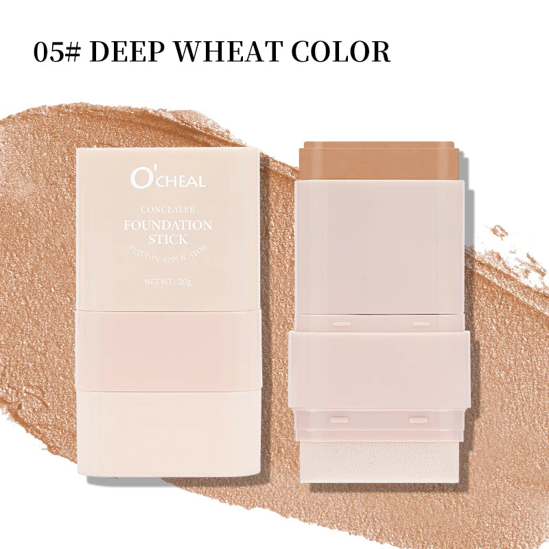 O'cheal Concealer Foundation Stick Facial Matte Bronzer Contouring Coverage Moisturizing Makeup Face Cream Portable With Sponge