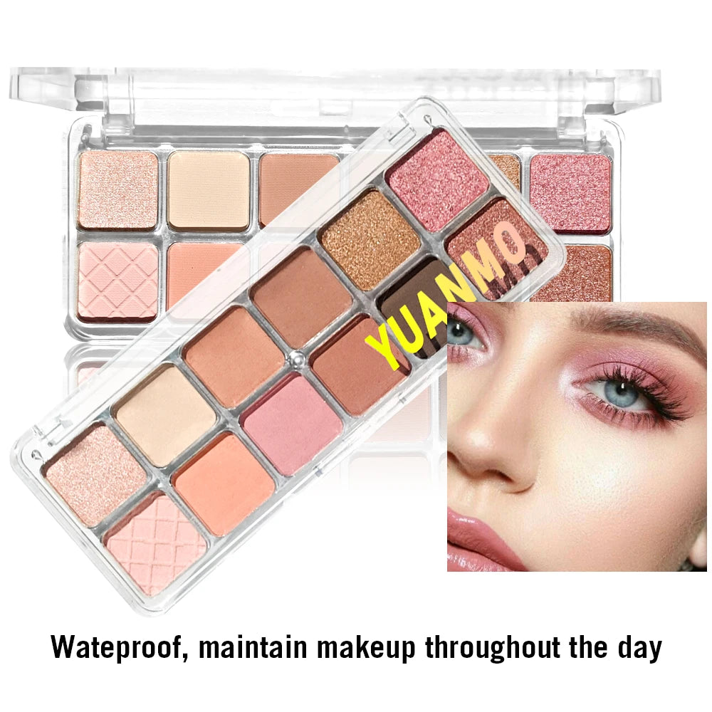 12 Color Eye Shadow Pallete Matte Pearl Eyeshadow Girl Beginner Makeup Nude Pink Eyeshadow Low Saturation All Matte Eye Pigment