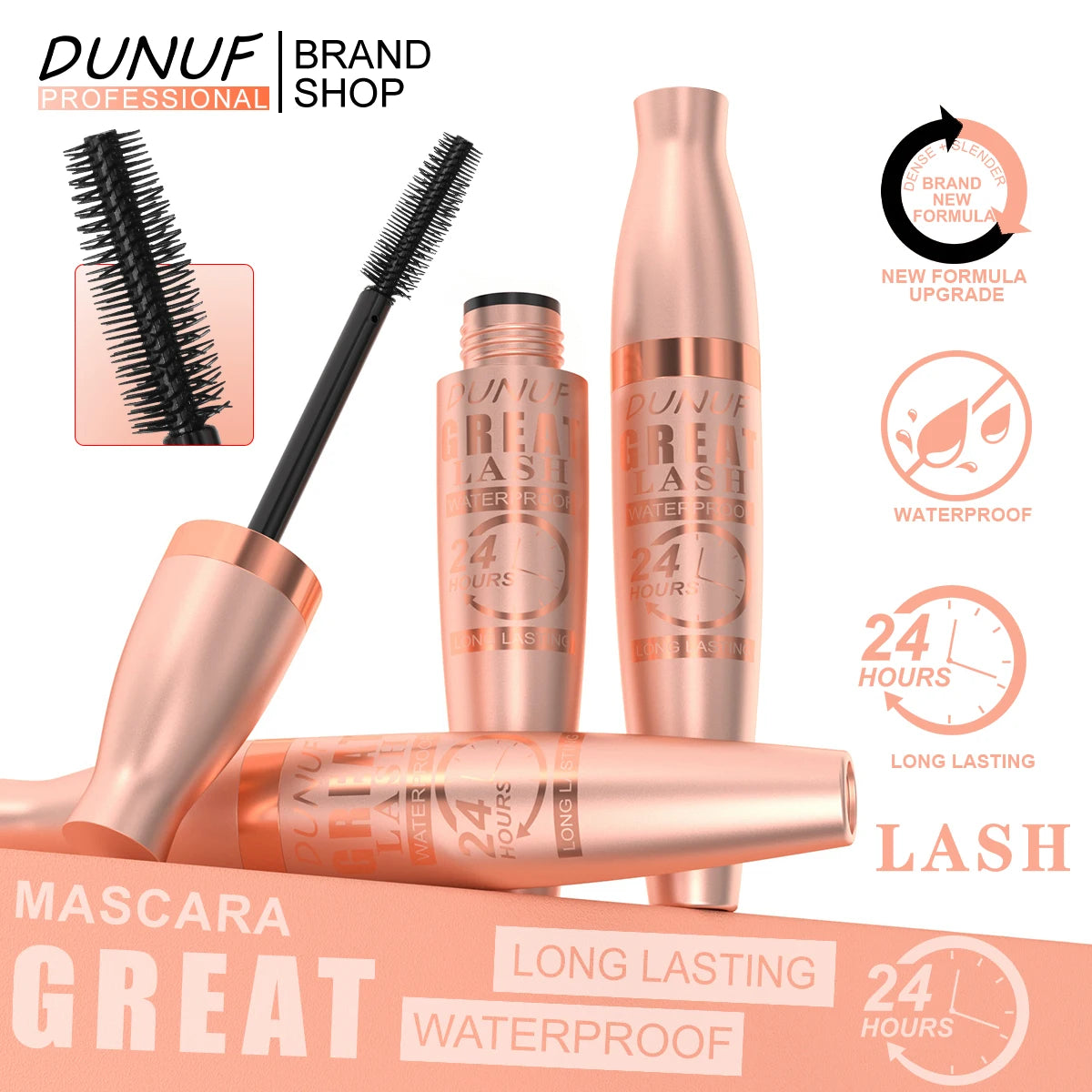 1pc/2pc/5pc/set Waterproof Black Mascara Lengthening Curling Long-lasting Volumizing Smudge-proof Y2K Daily & Party Makeup Gift