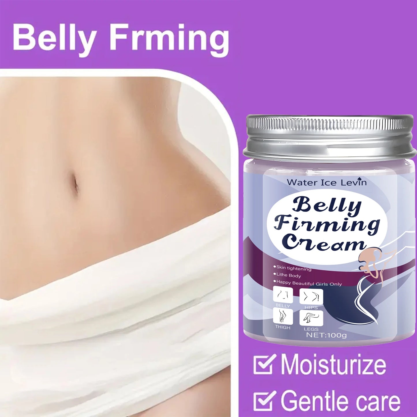 Firming Body Cream, Abdominal Firming Cream, Jojoba Oil and Caffeine, Lifting Light Beige, Suitable for Abdominal, Buttocks, Thighs and Chest