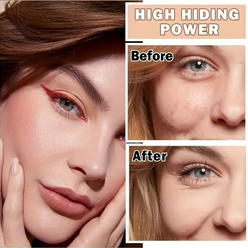 Color Changing Liquid Foundation,Waterproof Concealer,Full Coverage Moisturizing Oil-Control Whitening Cosmetics Lasting Makeup