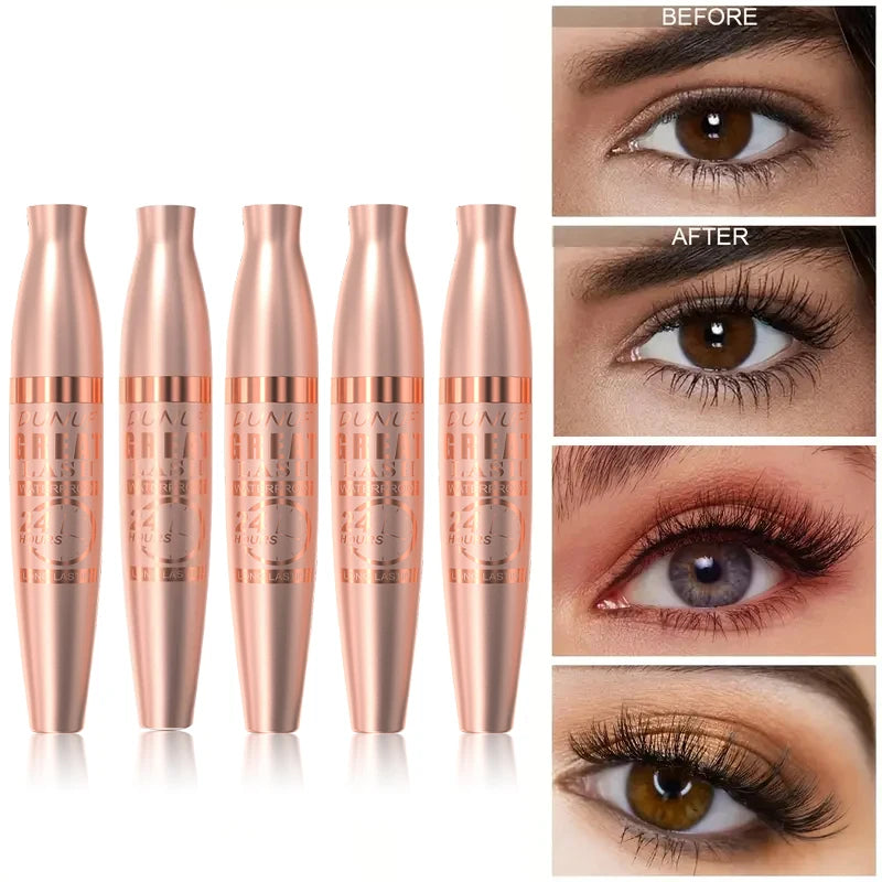 1pc/2pc/5pc/set Waterproof Black Mascara Lengthening Curling Long-lasting Volumizing Smudge-proof Y2K Daily & Party Makeup Gift