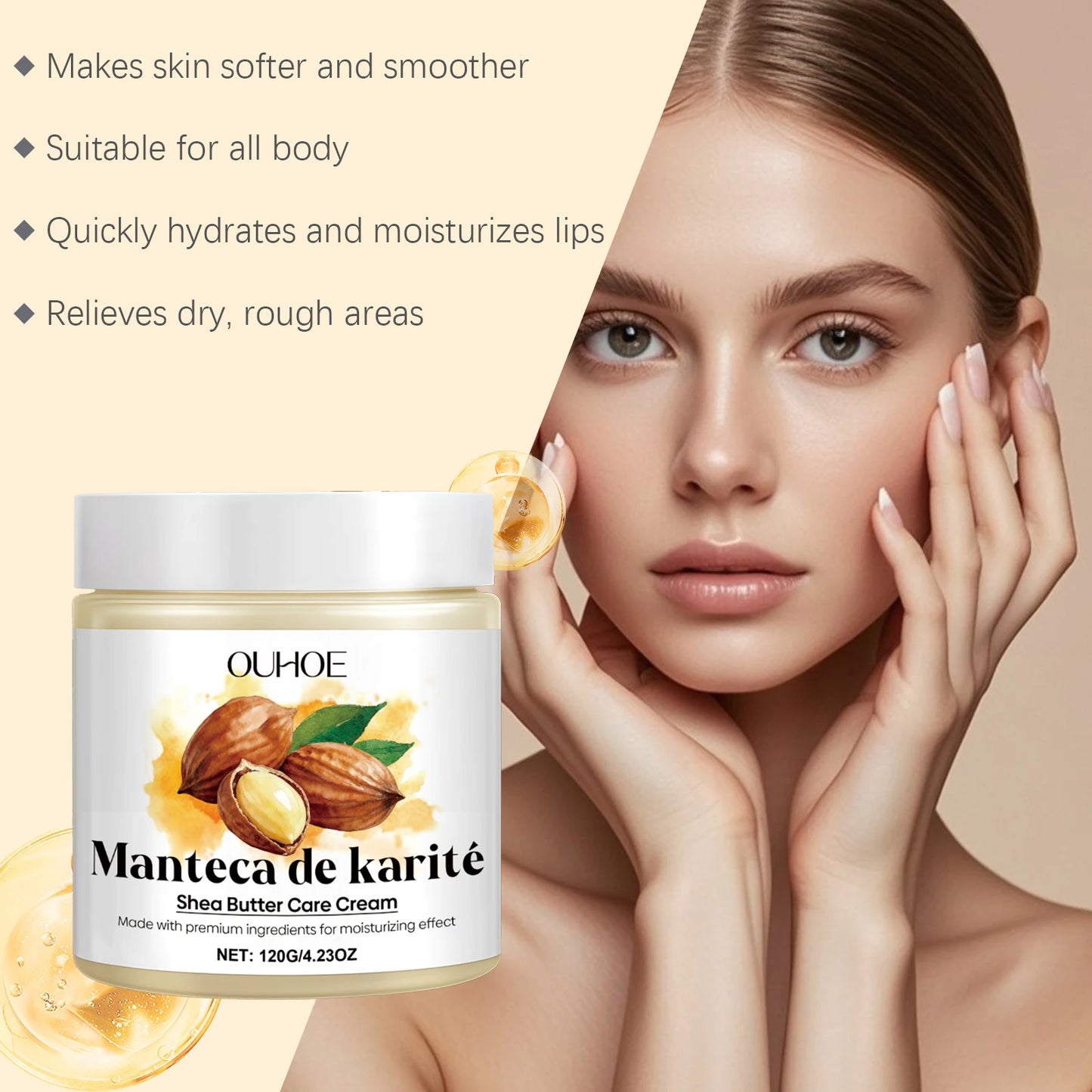 Multi Action Moisturizing Cream for Face Body and Lips Dry Skin Care Winter Skincare Holiday Gift Set with Shea Butter Vitamin E