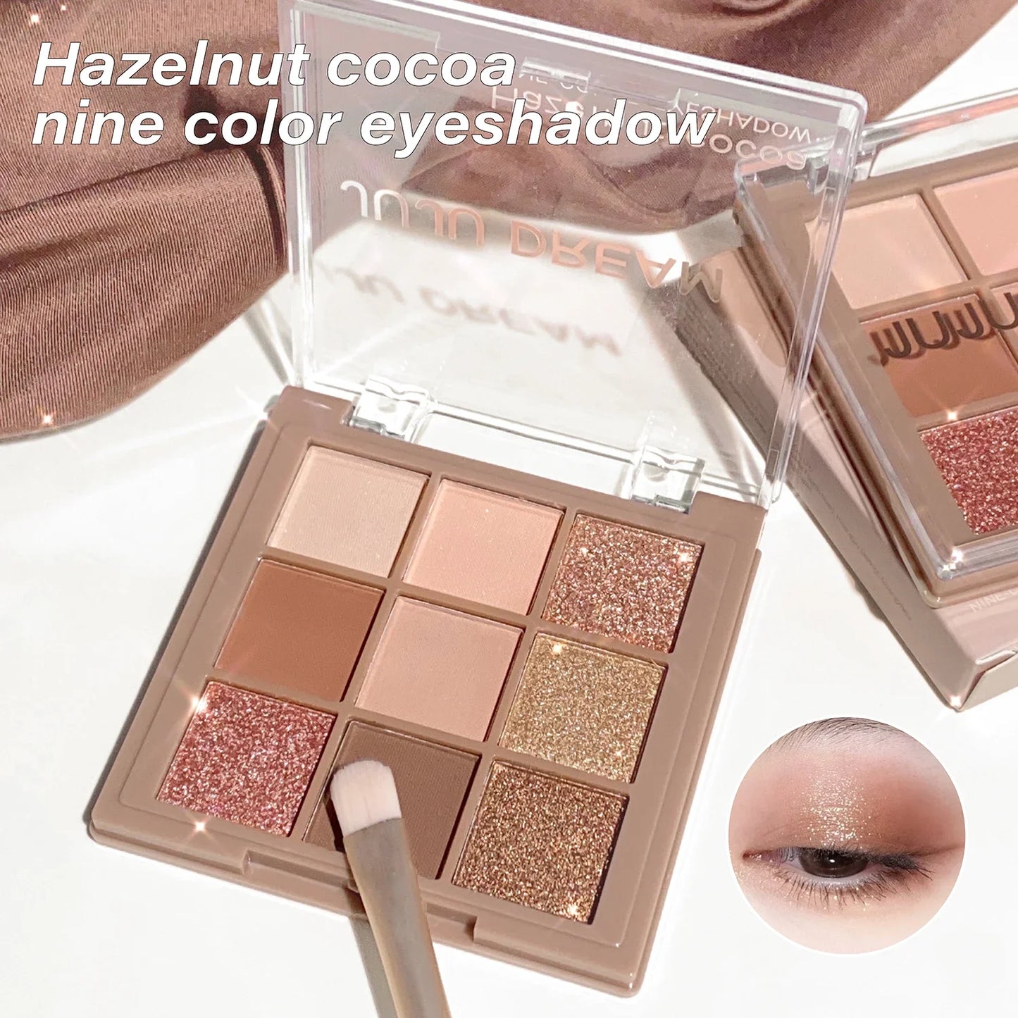 9 Color Eyeshadow Palette Matte Shimmer – Waterproof Long-Lasting Natural Nude Makeup Cocoa Brown Korean Style Eye Look