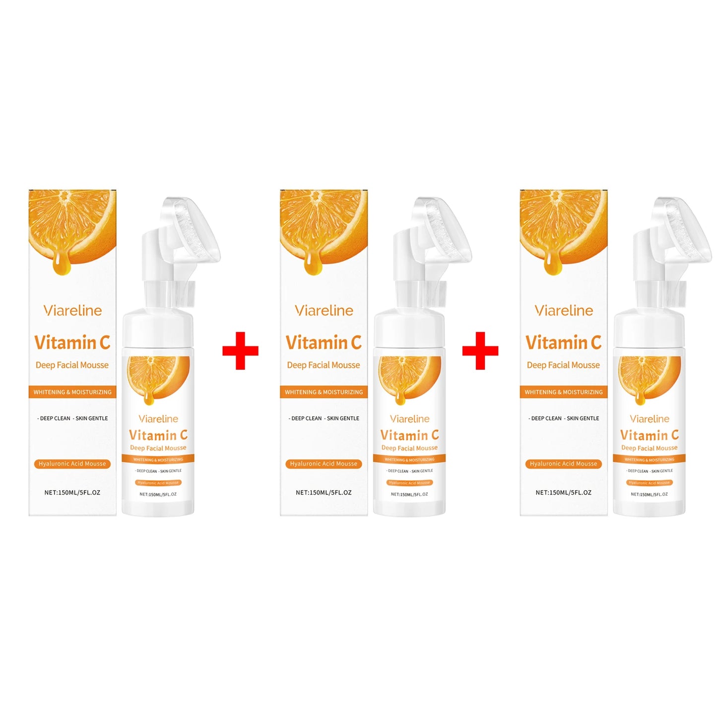 Vitamin C Facial Cleanser Deep Cleansing Oil Control Reduce Blackhead Remove Pore Clogging Moisturize Firm Face Cleansing Mousse