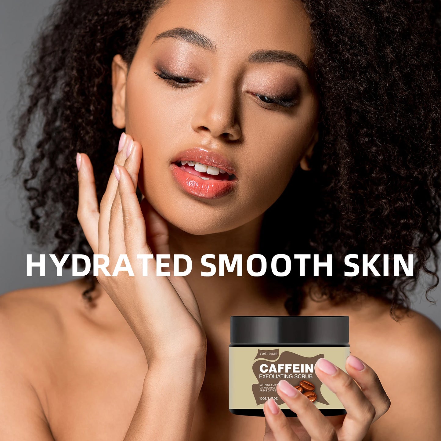 CAFFEINE EXFOLIATING SCRUB - Ice-cream texture, lightweight, non-sticky, non-pore-clogging. Ideal gift for all skin types